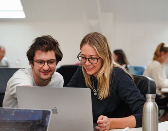 people collaborating computer