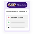 Lila Aufgaben-Dashboard mit Apps
